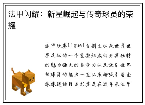 法甲闪耀：新星崛起与传奇球员的荣耀